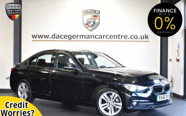 Used 2017 BLACK BMW 3 SERIES Saloon 2.0 316D SPORT 4DR 114 BHP (reg. 2017-02-23) for sale in Altrincham