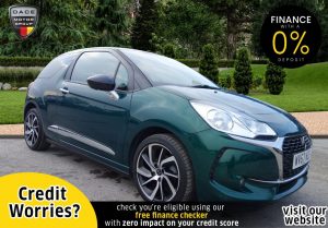 Used 2017 GREEN DS DS 3 Hatchback 1.2 PURETECH CONNECTED CHIC S/S 3d 109 BHP (reg. 2017-09-29) for sale in Stockport