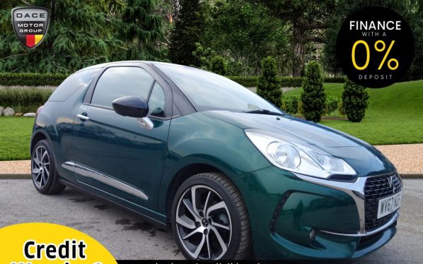 Used 2017 GREEN DS DS 3 Hatchback 1.2 PURETECH CONNECTED CHIC S/S 3d 109 BHP (reg. 2017-09-29) for sale in Stockport