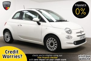 Used 2017 WHITE FIAT 500 Hatchback 1.2 LOUNGE 3d 69 BHP (reg. 2017-05-31) for sale in Manchester
