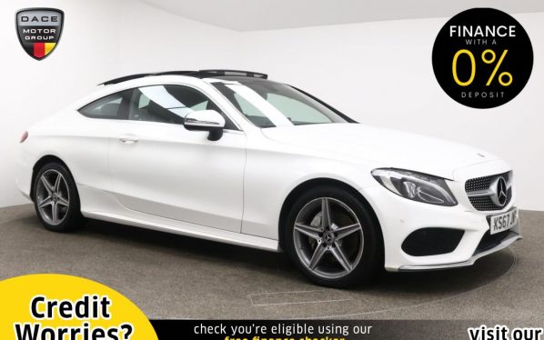 Used 2017 WHITE MERCEDES-BENZ C-CLASS Coupe 2.0 C 200 AMG LINE 2d AUTO 181 BHP (reg. 2017-11-29) for sale in Manchester