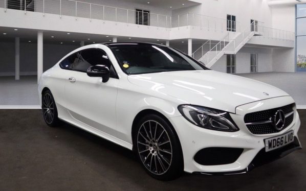 Used 2017 WHITE MERCEDES-BENZ C-CLASS Coupe 2.1 C 250 D AMG LINE PREMIUM PLUS 2d AUTO 201 BHP (reg. 2017-01-17) for sale in Stockport