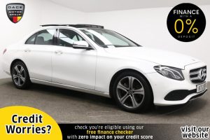 Used 2017 WHITE MERCEDES-BENZ E-CLASS Saloon 2.0 E 220 D SE PREMIUM 4d AUTO 192 BHP (reg. 2017-06-01) for sale in Manchester