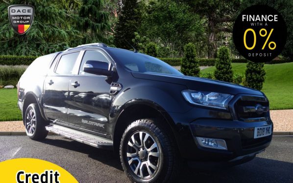 Used 2018 BLACK FORD RANGER PICK UP 3.2 WILDTRAK 4X4 DCB TDCI 4d AUTO 197 BHP (reg. 2018-05-30) for sale in Stockport