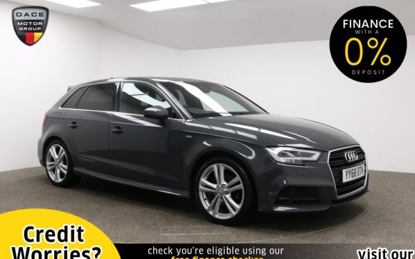 Used 2018 GREY AUDI A3 Hatchback 1.5 SPORTBACK TFSI S LINE 5d AUTO 148 BHP (reg. 2018-10-31) for sale in Manchester