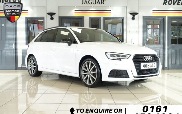 Used 2018 WHITE AUDI A3 Hatchback 1.5 TFSI BLACK EDITION 5d AUTO 148 BHP (reg. 2018-06-29) for sale in Wilmslow