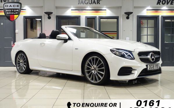 Used 2018 WHITE MERCEDES-BENZ E-CLASS Convertible 2.0 E 220 D AMG LINE PREMIUM 2d 192 BHP (reg. 2018-03-02) for sale in Wilmslow