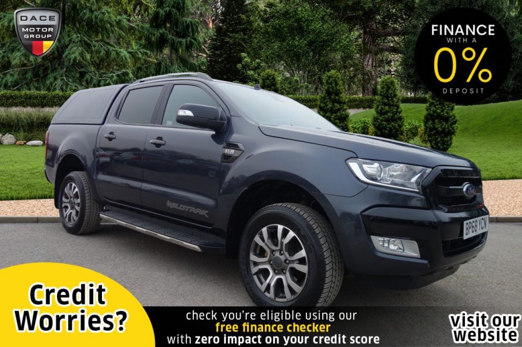 Used 2019 GREY FORD RANGER PICK UP 3.2 WILDTRAK 4X4 DCB TDCI 4d AUTO 197 BHP PLUS VAT (reg. 2019-02-26) for sale in Stockport