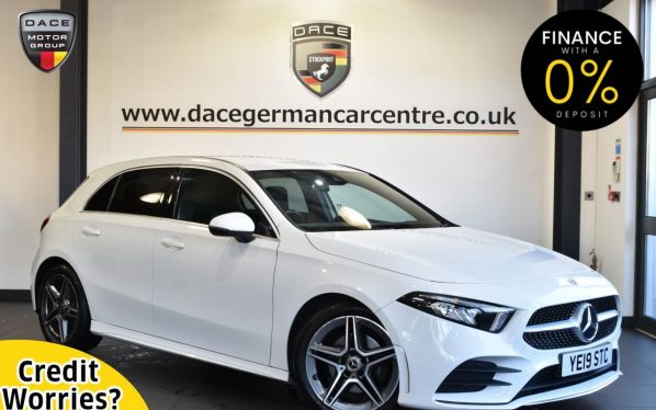 Used 2019 WHITE MERCEDES-BENZ A-CLASS Hatchback 1.5 A 180 D AMG LINE 5d AUTO 114 BHP (reg. 2019-08-22) for sale in Altrincham