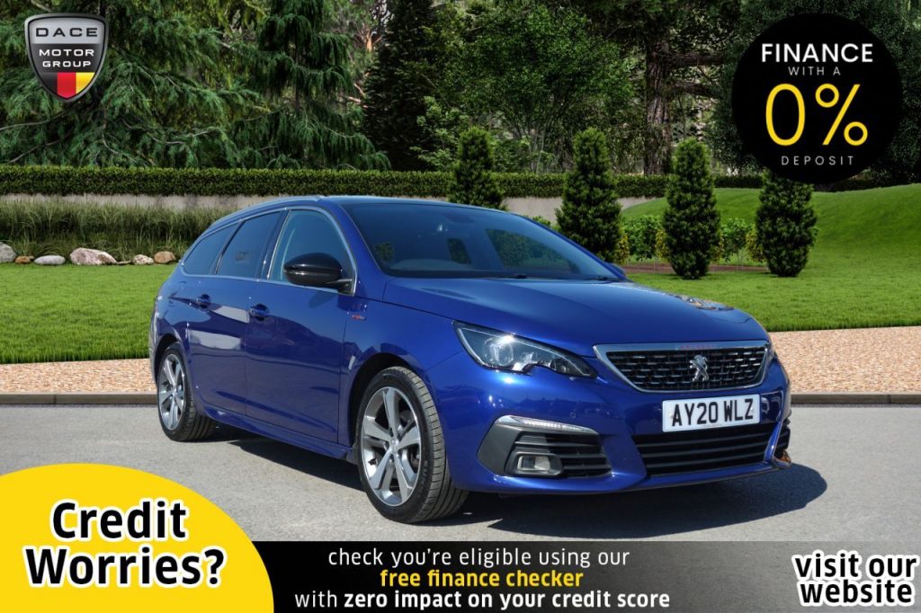 Used 2020 BLUE PEUGEOT 308 SW Estate 1.2 PURETECH S/S SW GT LINE 5d 129 BHP (reg. 2020-07-02) for sale in Stockport