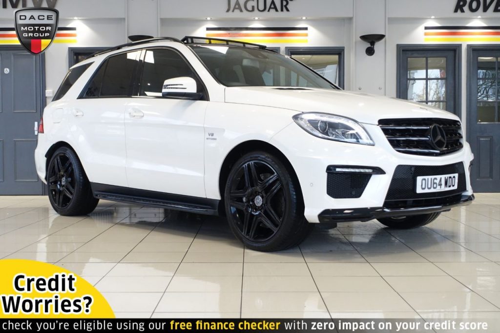 Used 2014 WHITE MERCEDES-BENZ M-CLASS Estate 5.5 ML63 AMG 5d AUTO 525 BHP (reg. 2014-09-24) for sale in Wilmslow
