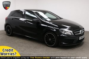 Used 2015 BLACK MERCEDES-BENZ A-CLASS Hatchback 1.5 A180 CDI BLUEEFFICIENCY AMG SPORT 5d 109 BHP (reg. 2015-09-02) for sale in Wilmslow