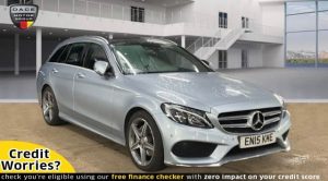 Used 2015 SILVER MERCEDES-BENZ C-CLASS Estate 2.0 C200 AMG LINE PREMIUM 5d AUTO 184 BHP (reg. 2015-07-23) for sale in Wilmslow