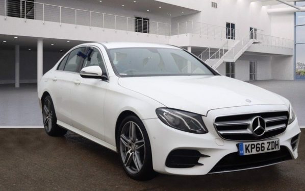 Used 2016 WHITE MERCEDES-BENZ E-CLASS Saloon 2.0 E 220 D AMG LINE 4d AUTO 192 BHP (reg. 2016-10-19) for sale in Stockport
