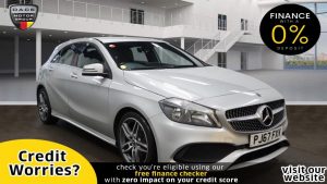 Used 2017 SILVER MERCEDES-BENZ A-CLASS Hatchback 1.5 A 180 D AMG LINE 5d AUTO 107 BHP (reg. 2017-12-29) for sale in Manchester