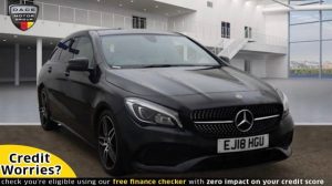 Used 2018 BLACK MERCEDES-BENZ CLA Estate 1.6 CLA 180 AMG LINE 5d AUTO 121 BHP (reg. 2018-05-31) for sale in Wilmslow