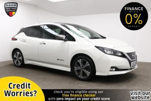 Used 2018 WHITE NISSAN LEAF Hatchback 0.0 TEKNA 5d AUTO 148 BHP (reg. 2018-01-31) for sale in Manchester