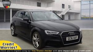 Used 2016 BLACK AUDI A3 Hatchback 2.0 TDI S LINE 5d AUTO 148 BHP (reg. 2016-07-29) for sale in Wilmslow