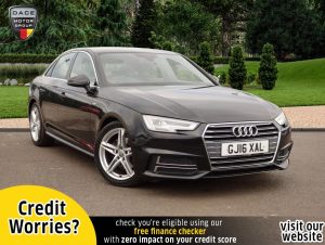 Used 2016 BLACK AUDI A4 Saloon 2.0 TDI S LINE 4d AUTO 148 BHP (reg. 2016-05-06) for sale in Stockport