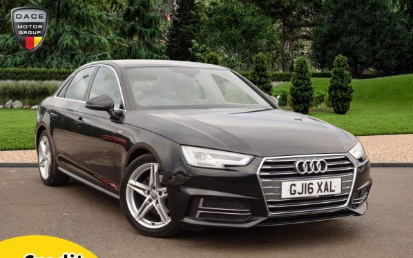 Used 2016 BLACK AUDI A4 Saloon 2.0 TDI S LINE 4d AUTO 148 BHP (reg. 2016-05-06) for sale in Stockport