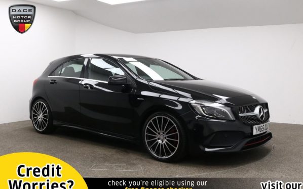 Used 2016 BLACK MERCEDES-BENZ A-CLASS Hatchback 2.0 A 250 4MATIC AMG 5d AUTO 215 BHP (reg. 2016-01-15) for sale in Manchester