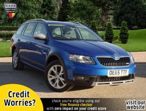 Used 2016 BLUE SKODA OCTAVIA Estate 2.0 SCOUT TDI DSG 5d AUTO 181 BHP (reg. 2016-01-27) for sale in Stockport