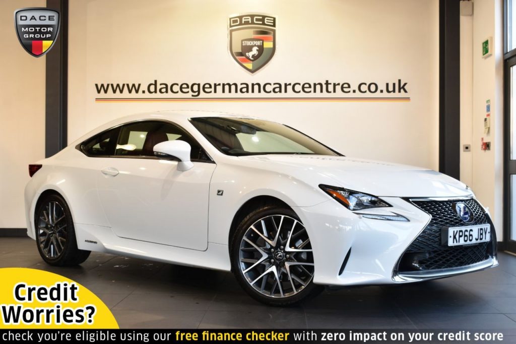 Used 2016 WHITE LEXUS RC Coupe 2.5 300H F SPORT 2DR 178 BHP (reg. 2016-11-30) for sale in Altrincham