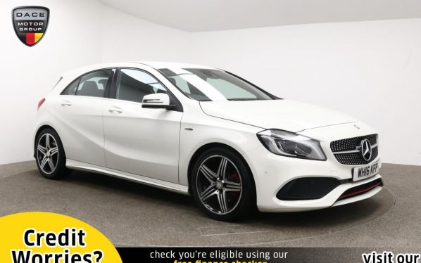 Used 2016 WHITE MERCEDES-BENZ A-CLASS Hatchback 2.0 A 250 AMG 5d 215 BHP (reg. 2016-07-29) for sale in Manchester