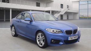 Used 2017 BLUE BMW 2 SERIES Coupe 1.5 218I M SPORT 2d 134 BHP (reg. 2017-07-31) for sale in Stockport