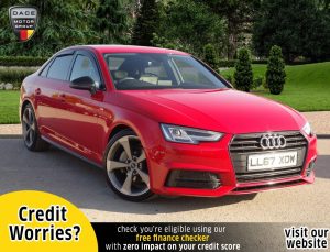 Used 2017 RED AUDI A4 Saloon 2.0 TDI BLACK EDITION 4d AUTO 188 BHP (reg. 2017-12-05) for sale in Stockport