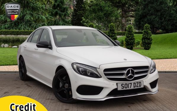 Used 2017 WHITE MERCEDES-BENZ C-CLASS Saloon 2.0 C 200 AMG LINE 4d 184 BHP (reg. 2017-08-30) for sale in Stockport