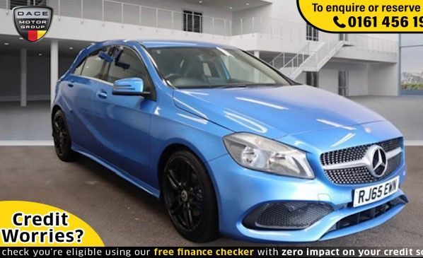 Used 2015 BLUE MERCEDES-BENZ A-CLASS Hatchback 1.6 A 200 AMG LINE 5d 154 BHP (reg. 2015-10-26) for sale in Wilmslow