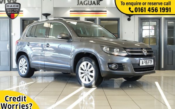 Used 2015 GREY VOLKSWAGEN TIGUAN Estate 2.0 MATCH TDI BLUEMOTION TECHNOLOGY 4MOTION 5d 139 BHP (reg. 2015-03-12) for sale in Wilmslow