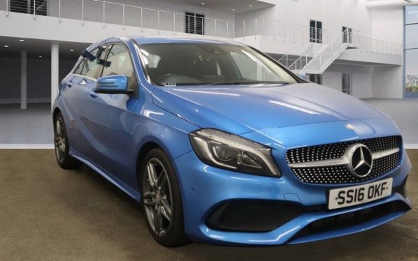 Used 2016 BLUE MERCEDES-BENZ A-CLASS Hatchback 2.1 A 200 D AMG LINE PREMIUM 5d 134 BHP (reg. 2016-08-05) for sale in Stockport