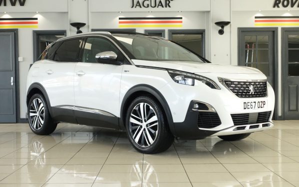 Used 2017 WHITE PEUGEOT 3008 Hatchback 2.0 BLUEHDI S/S GT 5d AUTO 180 BHP (reg. 2017-09-30) for sale in Wilmslow