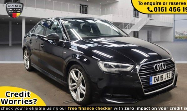 Used 2019 BLACK AUDI A3 Saloon 1.0 TFSI S LINE 4d AUTO 114 BHP (reg. 2019-03-28) for sale in Wilmslow