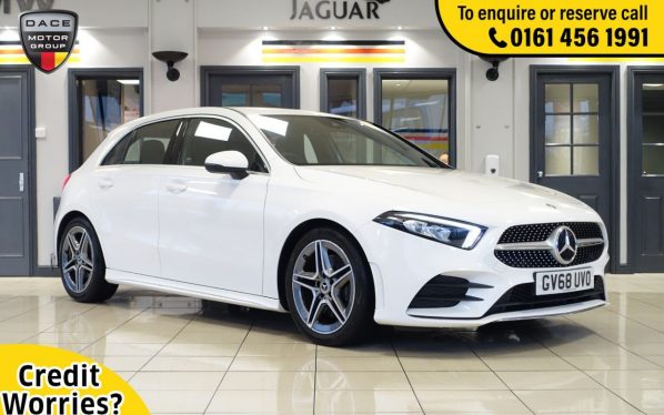 Used 2019 WHITE MERCEDES-BENZ A-CLASS Hatchback 2.0 A 220 AMG LINE 5d AUTO 188 BHP (reg. 2019-01-29) for sale in Wilmslow