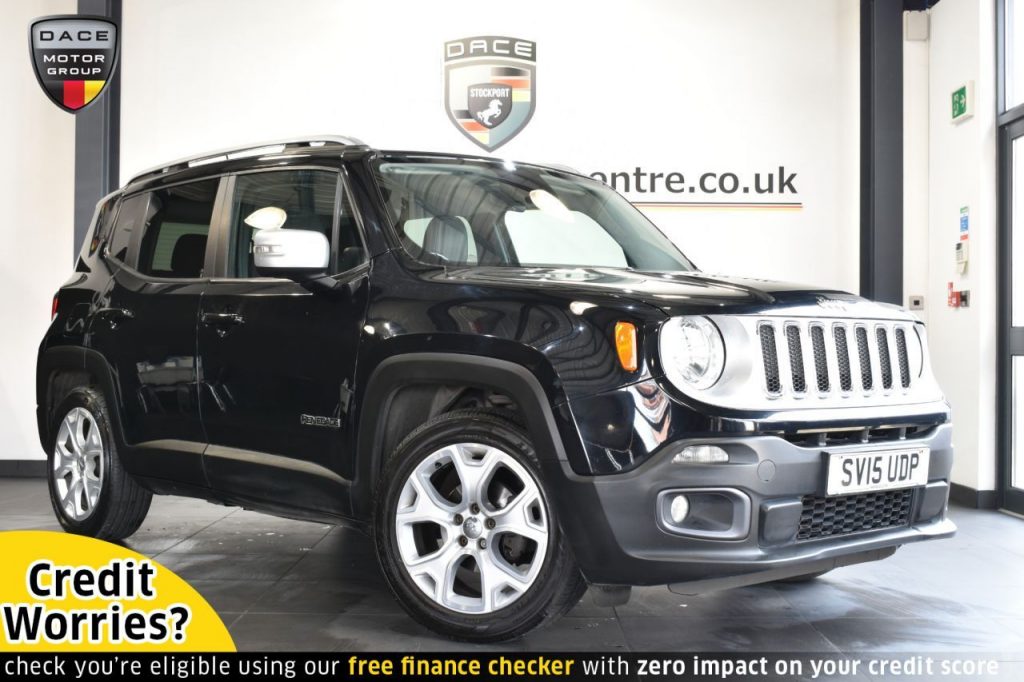 Used 2015 BLACK JEEP RENEGADE Estate 1.4 LIMITED 5DR 138 BHP (reg. 2015-05-27) for sale in Altrincham