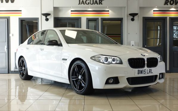 Used 2015 WHITE BMW 5 SERIES Saloon 3.0 530D M SPORT 4d 255 BHP (reg. 2015-06-29) for sale in Wilmslow