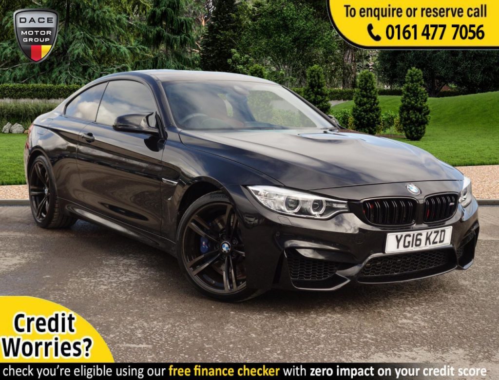 Used 2016 BLACK BMW M4 Coupe 3.0 M4 2d AUTO 426 BHP (reg. 2016-03-11) for sale in Stockport