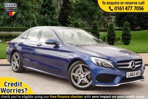 Used 2016 BLUE MERCEDES-BENZ C-CLASS Saloon 2.1 C300 H AMG LINE 4d AUTO 204 BHP (reg. 2016-11-07) for sale in Stockport