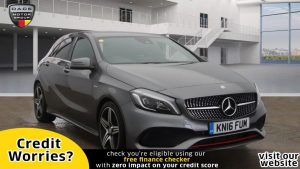 Used 2016 GREY MERCEDES-BENZ A-CLASS Hatchback 2.0 A 250 AMG 5d 215 BHP (reg. 2016-04-29) for sale in Manchester