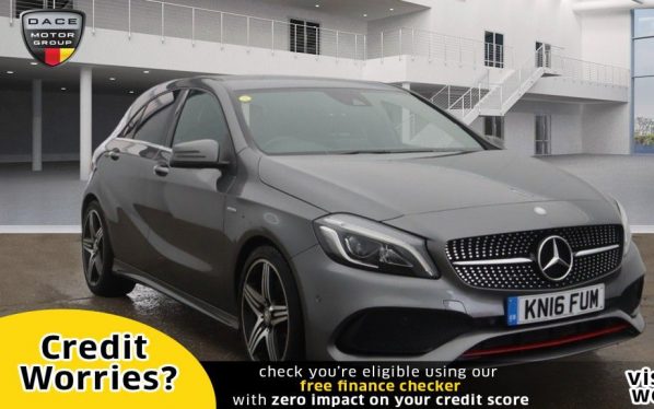 Used 2016 GREY MERCEDES-BENZ A-CLASS Hatchback 2.0 A 250 AMG 5d 215 BHP (reg. 2016-04-29) for sale in Manchester
