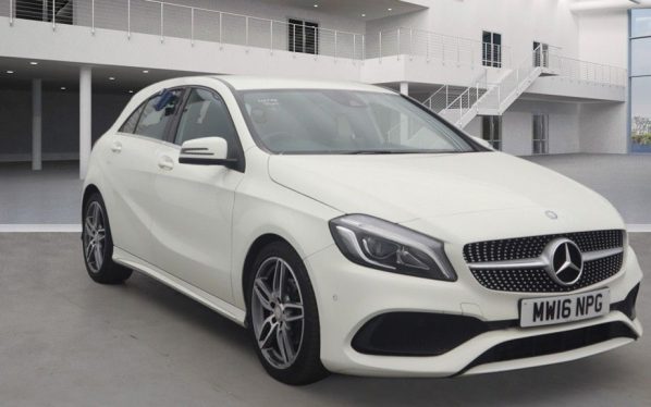 Used 2016 WHITE MERCEDES-BENZ A-CLASS Hatchback 1.6 A 180 AMG LINE PREMIUM 5DR 121 BHP (reg. 2016-06-25) for sale in Altrincham