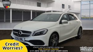 Used 2016 WHITE MERCEDES-BENZ A-CLASS Hatchback 1.6 A 200 AMG LINE PREMIUM 5d AUTO 154 BHP (reg. 2016-05-30) for sale in Manchester