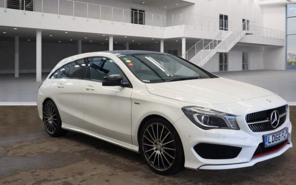 Used 2016 WHITE MERCEDES-BENZ CLA Estate 2.0 CLA 250 4MATIC AMG 5d AUTO 215 BHP (reg. 2016-10-07) for sale in Manchester