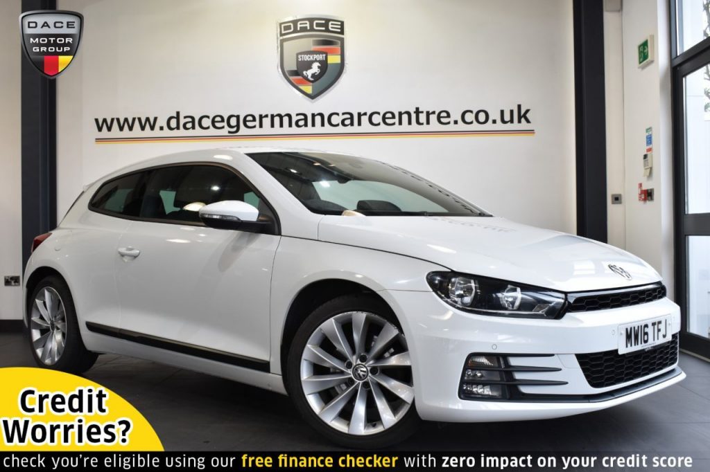 Used 2016 WHITE VOLKSWAGEN SCIROCCO Coupe 2.0 GT TSI BLUEMOTION TECHNOLOGY 2DR 178 BHP (reg. 2016-06-14) for sale in Altrincham