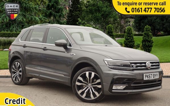 Used 2017 GREY VOLKSWAGEN TIGUAN 4x4 2.0 R-LINE TDI BLUEMOTION TECHNOLOGY DSG 5d AUTO 148 BHP (reg. 2017-09-29) for sale in Stockport