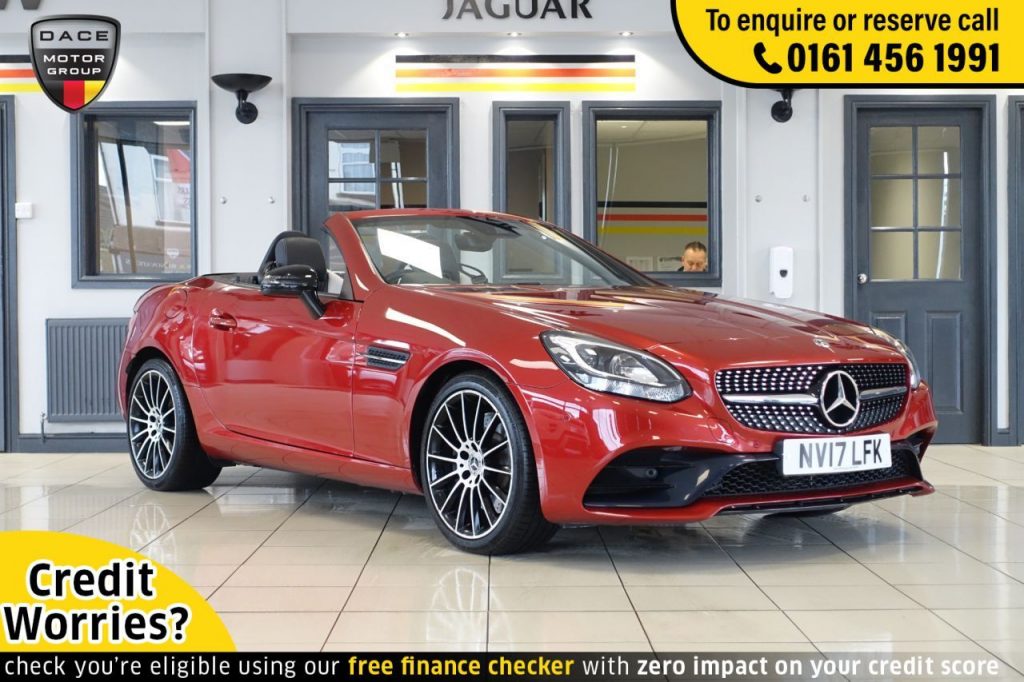 Used 2017 RED MERCEDES-BENZ SLC Convertible 2.0 SLC 200 AMG LINE 2d AUTO 181 BHP (reg. 2017-06-13) for sale in Wilmslow