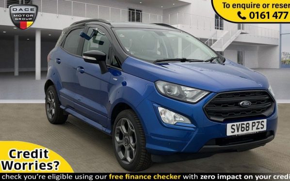 Used 2018 BLUE FORD ECOSPORT Hatchback 1.0 ST-LINE 5d AUTO 124 BHP (reg. 2018-10-27) for sale in Stockport